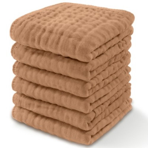 Baby Washcloths Muslin Cotton, Large 10”x10” by Comfy Cubs