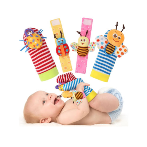 Bloobloomax Baby Rattles Toys for 0-12 Month, Infant Girl Boy Toys for Babies 3-6 Months, Newborn Hand & Foot Toys for 0 to 9 Months, Baby Shower Gifts Set with Wrist Rattle Socks
