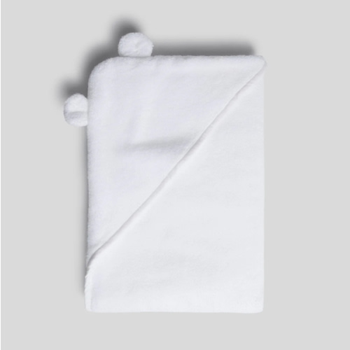Organic Hooded Baby Towel with Ears (White) – Parachute Home