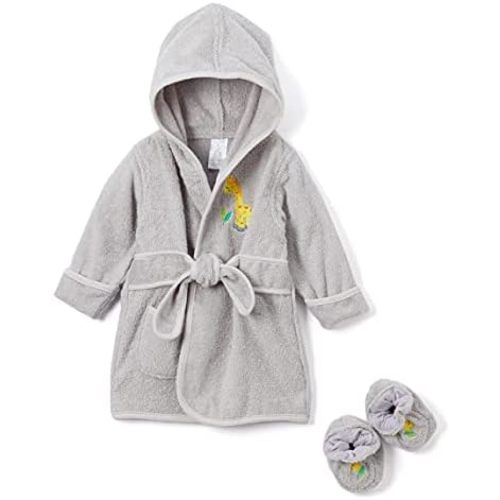 Spasilk 100% Cotton Hooded Terry Bathrobe with Booties Baby One Size Gifts — Shower