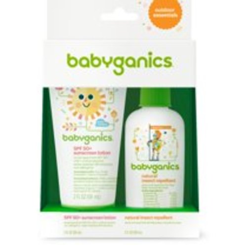 Babyganics Mineral-Based SPF 50+ Sunscreen + Natural Insect Repellent Outdoor Essentials Duo, 2 oz (Packaging May Vary)