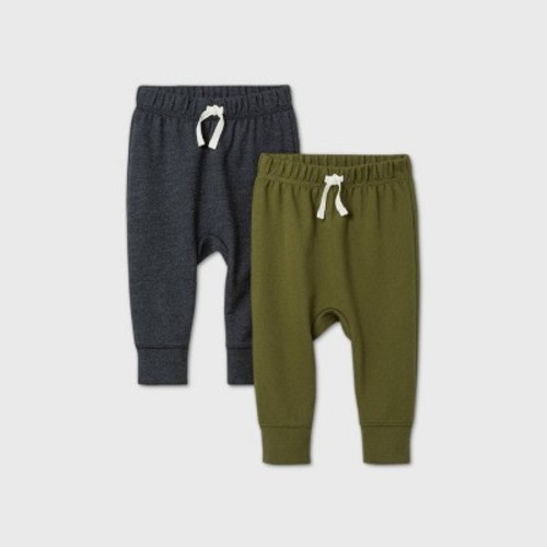 Baby Boys' 2pk Jogger Pants - Cat & Jack™ Charcoal Gray, Size: 3-6M