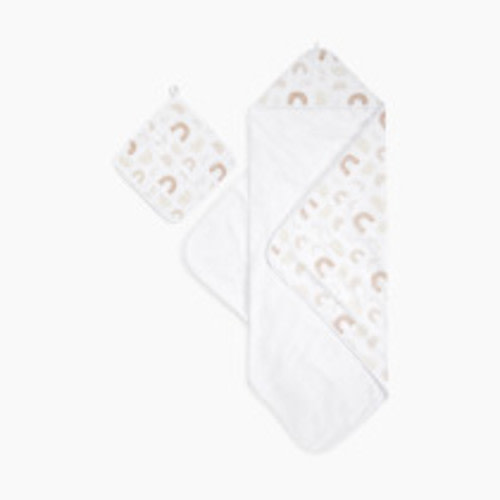 Aden + Anais Muslin Hooded Towel And Wash Cloth Set - Keep Rising