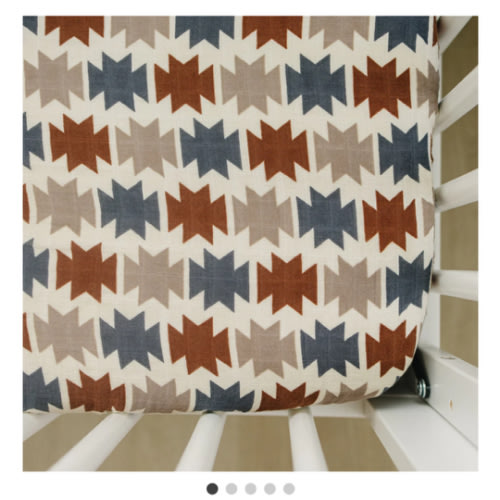 Muslin Crib Sheet | Western Aztec