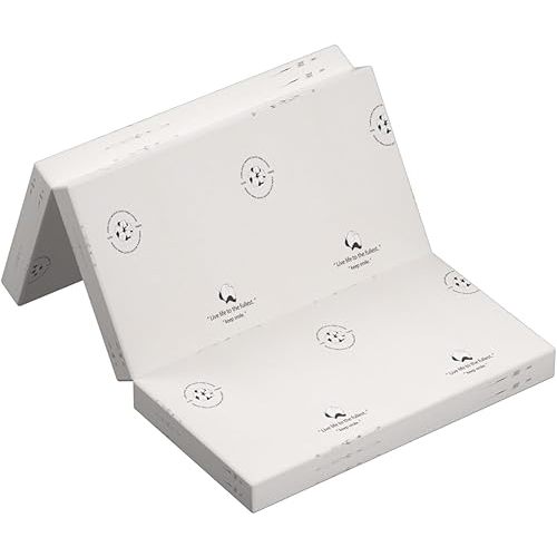 Pack and Play Mattress 38" x 26", Portable Playard Mattress, Soft Firm Premium Foam Pack N Play Mattresses, Odorless Breathable Comfort Baby Foam Playpen Mattresses (Cotton Tri-Fold)