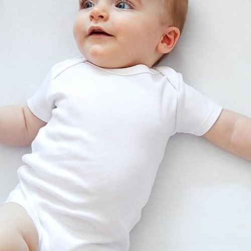 Small Story 5 Pack Short Sleeve Solid Bodysuits - White, 6-9 M