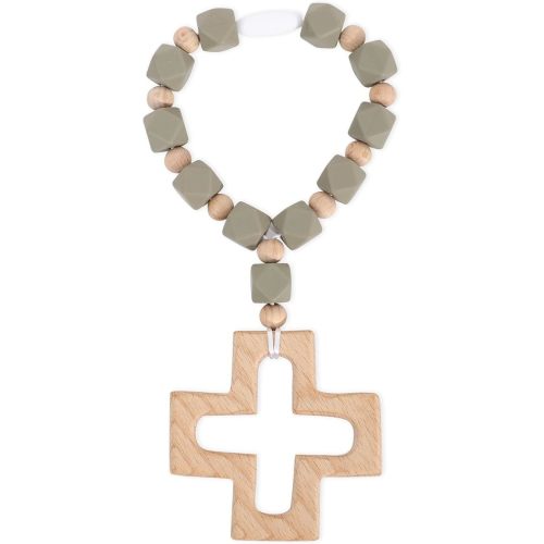 Silicone Ten-Year Rosary, My First Rosary with A Cross, Christian Communion Party Decorations, Rosary, Silicone Ten-Year Rosary, First Rosary (Green Cross Bracelet)
