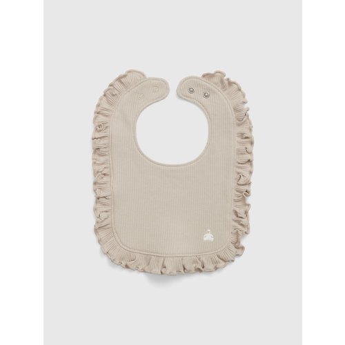 Baby First Favorites TinyRib Bib in bedrock beige, size: One Size