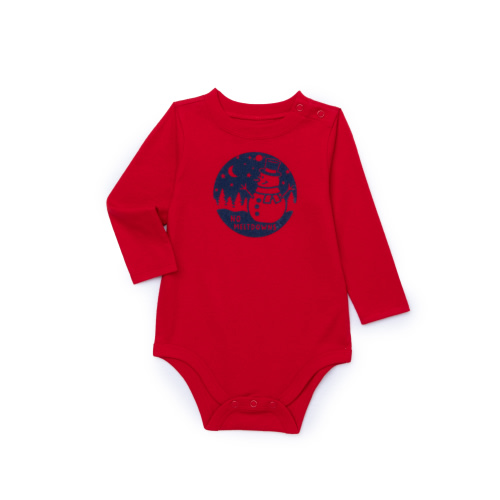 Garanimals Baby Boys Holiday Graphic Print Bodysuit with Long Sleeves, Sizes 0-24M