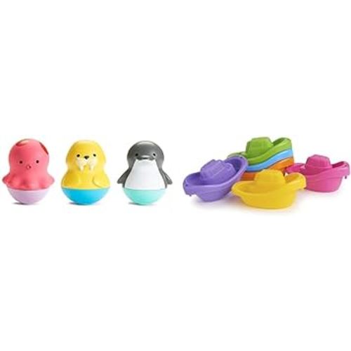 Munchkin® Bath Bobbers Marine Toy Set and Little Boat Train Bath Toy 6 Piece Set