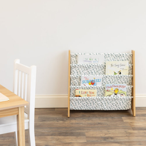 Harriet Bee Spring Bookshelf 4 Tier Book Storage, Natural/White/Green & Reviews | Wayfair