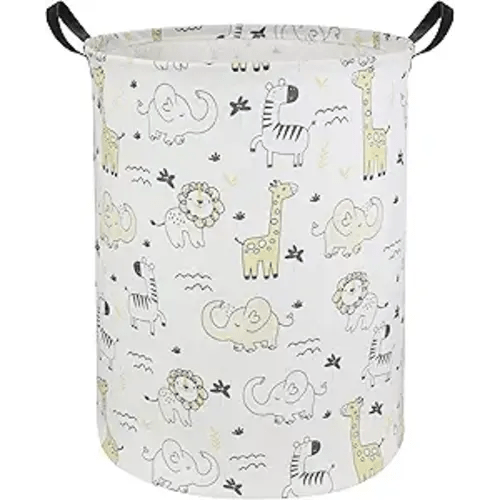 Baby Laundry Hamper Basket Baby Hamper for Nursery Boy and Girl Cute Kids Toys Storage Bin Organizer Animal Room Decor(Animals)