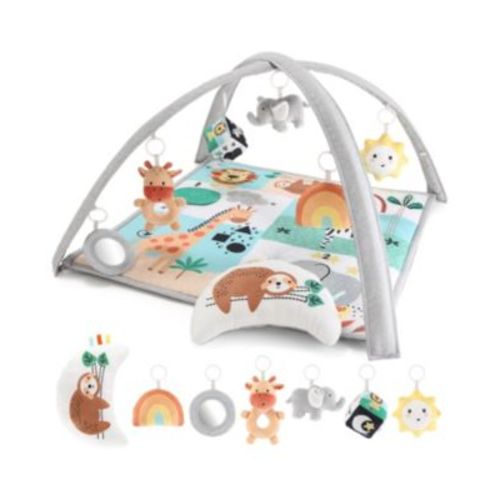 7 in 1 Baby Play Gym and Tummy Time Mat, Safari 123