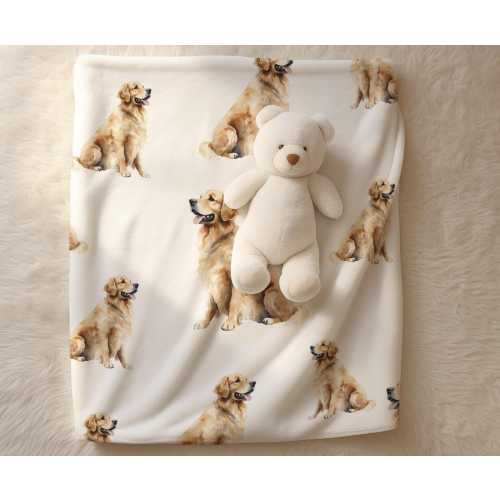 Golden Retriever Baby Blanket, Baby Gift, Golden Retriever Nursery, Dog Nursery, Dog Mom, Dog Lover Baby, Baby Shower Gift