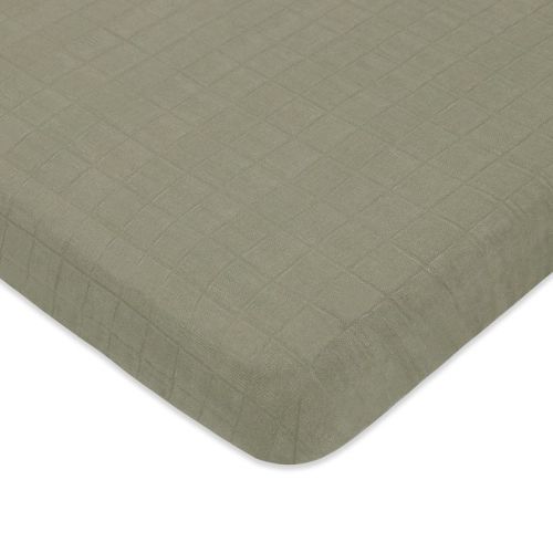 Babyletto Mini Crib Sheet in GOTS Certified Organic Muslin Cotton - Matcha