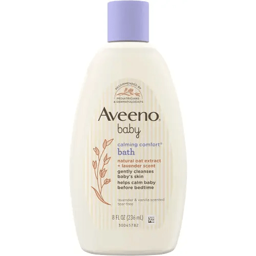 Aveeno Baby Calming Comfort Bath & Wash with Relaxing Lavender & Vanilla Scents & Natural Oat Extract, Hypoallergenic & Tear-Free Formula, Paraben-, Phthalate- & Soap-Free, 8 fl. Oz