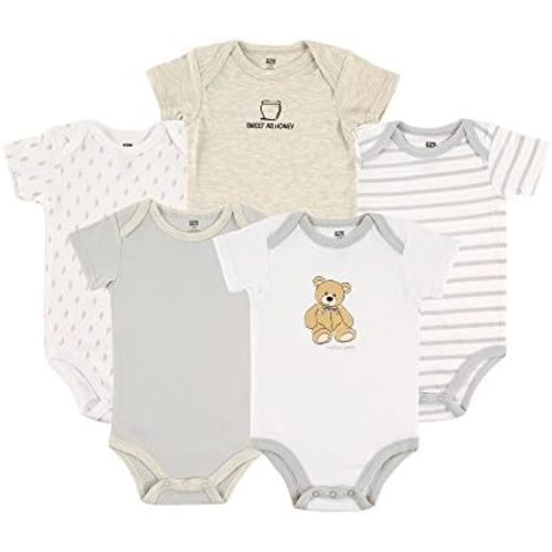 Hudson Baby Unisex Baby Cotton Bodysuits 5-pack