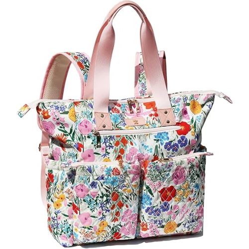 Diaper Tote Bag Totepack Backpack 2 in 1 for Women Multifunctional Large Capacity with Insulated Pockets Travel