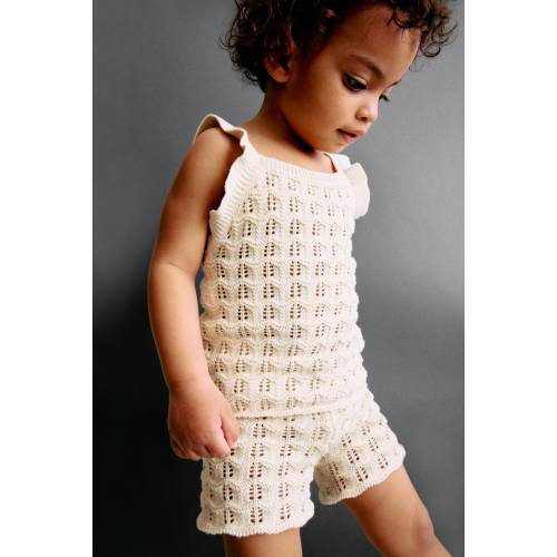 2-PIECE COTTON POINTELLE-KNIT SET