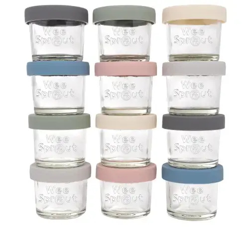 Glass Baby Food Jars with Silicone Lids