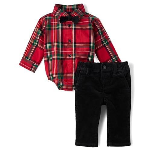 The Children's Place baby-boys And Newborn Button Down Shirt and Pants, 2 Piece Outfit
