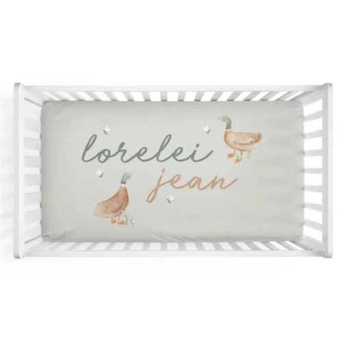 Lucky Ducky crib sheet