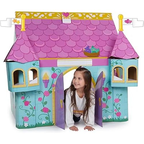 Pop2Play Fairytale Castle – Role Play Toy Helps Develop Kids Imagination – Made from Strongfold Cardboard