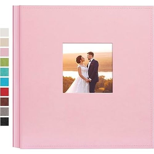 potricher Photo Album 4x6 1000 Photos Large Capacity Leather cover Picture Albums with 1000 Horizontal and Vertical Pockets for Family Wedding Anniversary Baby (Pink,1000 Pockets)