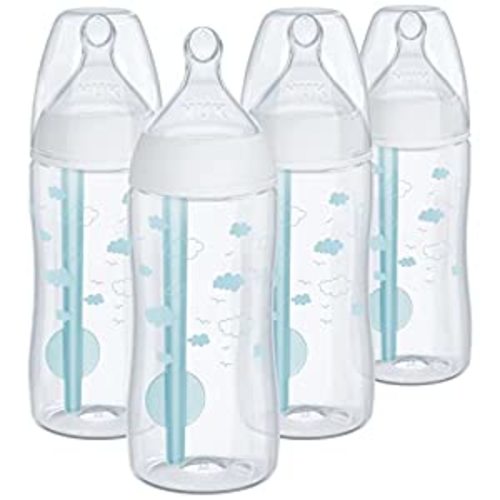 NUK Smooth Flow Pro Anti Colic Baby Bottle - 10oz, 4PK, Clouds