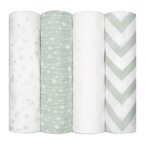 Comfy Cubs Muslin Swaddle Blankets (Pack of 4) - 47” x 47”, Soft Cotton, Large Swaddling Wrap & Reviews | Wayfair