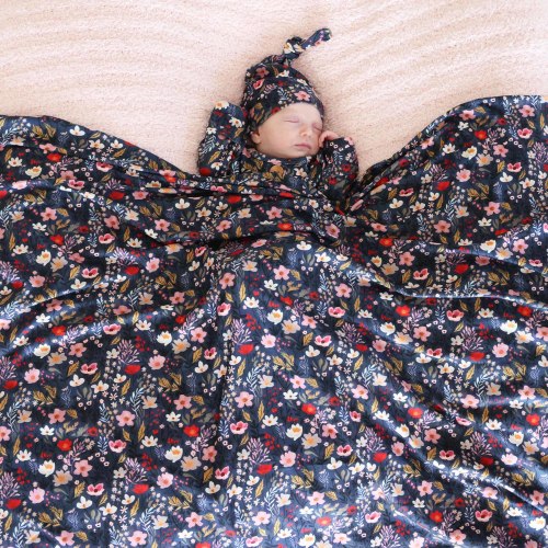 Midnight Meadow Oversized Swaddle Blanket