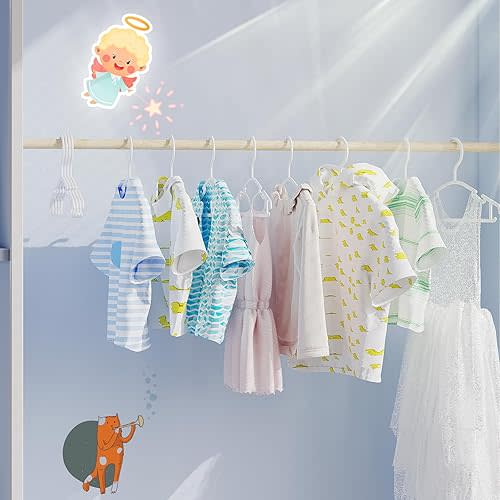 Baby Hangers for Closet - Baby Clothes Hangers 60 Pack Plastic Infant & Toddler Hanger Childrens Hangers White