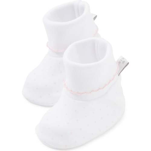 New Dots Booties, White/Pink - Kissy Kissy | Maisonette