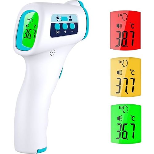 ByFloProducts, Forehead Thermometer, Non Touch Digital Thermometer for Adult and Baby, Digital Infrared Thermometer, Fast and Accurate Reading with Fever Alarm, Proudly Canadian Business
