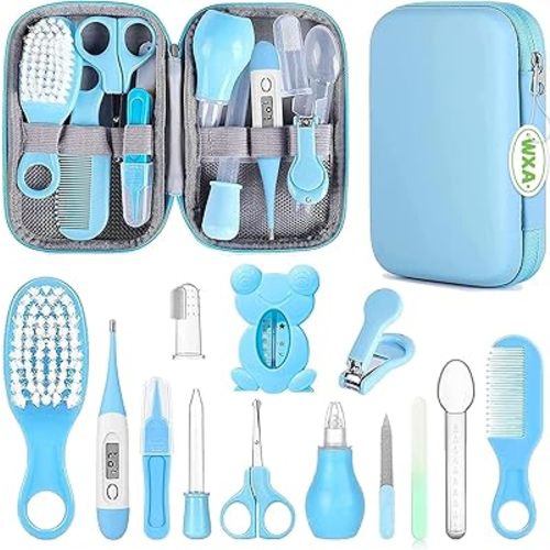 Baby Grooming Kit, Infant Safety Care Set with Hair Brush Comb Nail Clipper Nasal Aspirator,Baby Essentials Kit for Newborn Girls Boys