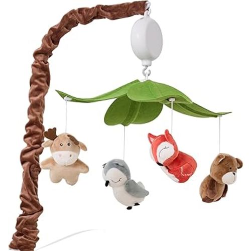 PINNKKU Safari Animals Musical Crib Mobile for Baby Boys, Nursery Decor, Calming Soother Baby Crib Mobile with 12 Lullabies, Perfect Toy for Boys Girls