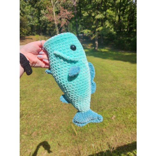 Crochet bass fish plushie stuffed animal handmade FINISHED PRODUCT - baby, child, teen gift