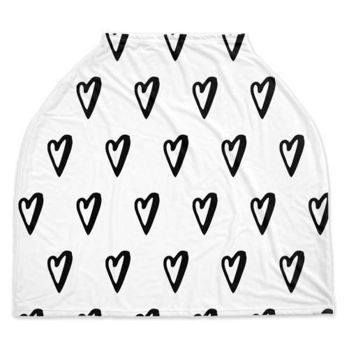 Heart Nursing Cover, Black and White Breastfeeding Cover, Nursing Cover Up, New Baby Gift, Infinity Scarf, Car Seat Cover, Shopping Cart