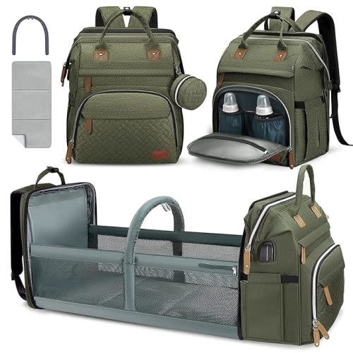 Diaper Bag Backpack,Baby Diaper Bags, Baby Shower Gifts, Multifunctional diaper backpack Large Capacity, Olive Color