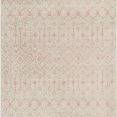 Ivory and Pink 5' 3 x 8' Moroccan Trellis Rug | Rugs.com