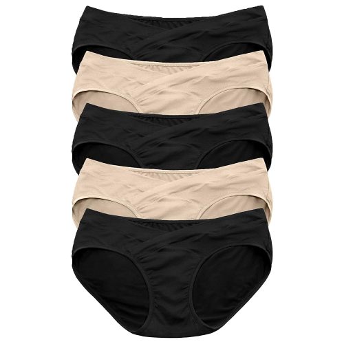 Kindred Bravely Under the Belly Bikini Maternity Underwear for Women and Postpartum Underwear 5 Pack
