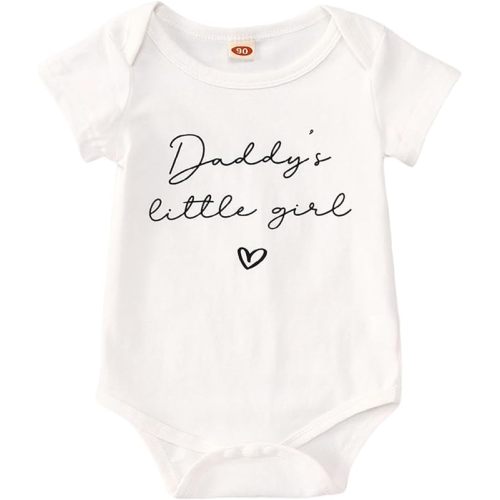 Baby Girls Bodysuit 1st Father's Day Romper Daddy's Girl Onesie Infant Short Sleeve Jumpsuit Outfit 0-3 Months