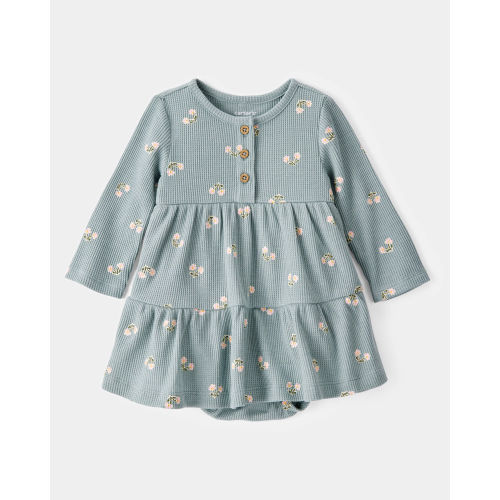 Baby Floral Waffle Knit Bodysuit Dress - Green - Carter's | Carter's