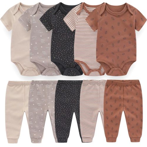 Baby Layette Set Baby Boys' 9-Piece Bodysuits Pants Set Toddler Girl Boy Unisex Baby Gift Sets 0-3 months