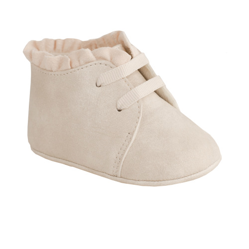 <span>MILA</span> Infant Ivory Shimmer Laced Booties with Ruffles