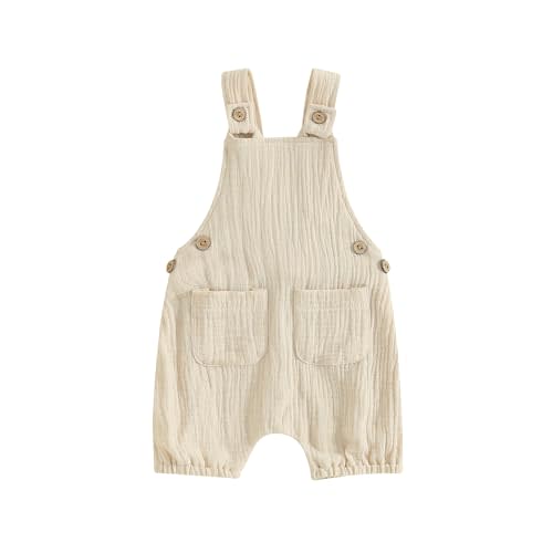 Infant Baby Girl Boy Romper Shorts Linen Sleeveless Jumpsuit Bib Overalls One Piece Outfit Spring Summer Clothes