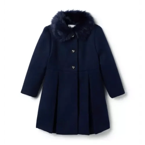 Girl Dark Marine The Luxe Collar Coat by Janie and Jack
