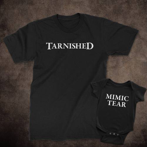 Gamer Dad/Mom and Baby Matching Shirts, Elden Ring Tarnished and Mimic Tear Parent and Baby shirts PC gamer, Xbox, ps5 gamer, newborn gift