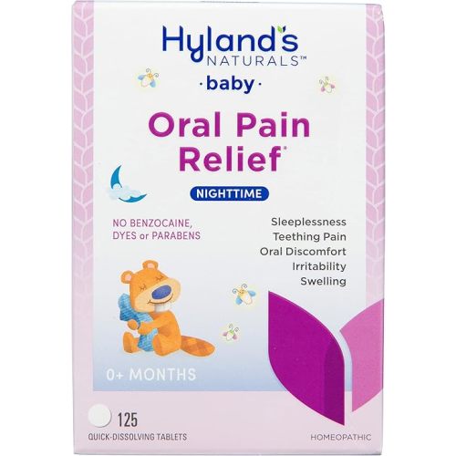 Hyland's Baby Nighttime Soothing Tablets with Chamomilla, Natural Relief of Oral Discomfort, Irritability, and Swelling, 125 Count