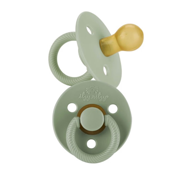 Itzy Ritzy Natural Rubber Pacifiers for 0–6 Mos, Set of 2 (Succulent/Agave)